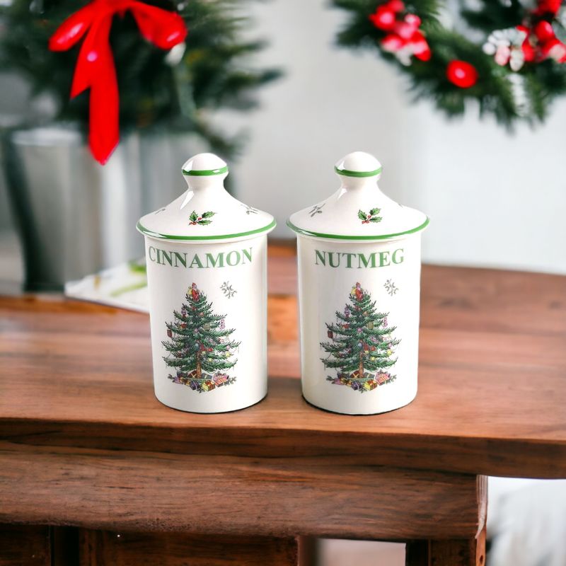 Spode Christmas Tree Spice Set of 2 Jars, Made of Fine Porcelain, 2 of 6