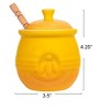Storied Home Farmhouse Embossed Stoneware Honey Pot with Wood Honey Dipper - 2 of 3