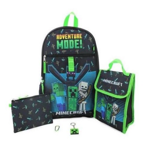 Bioworld Minecraft Creeper 5 Piece 16 Inch Backpack Set : Target