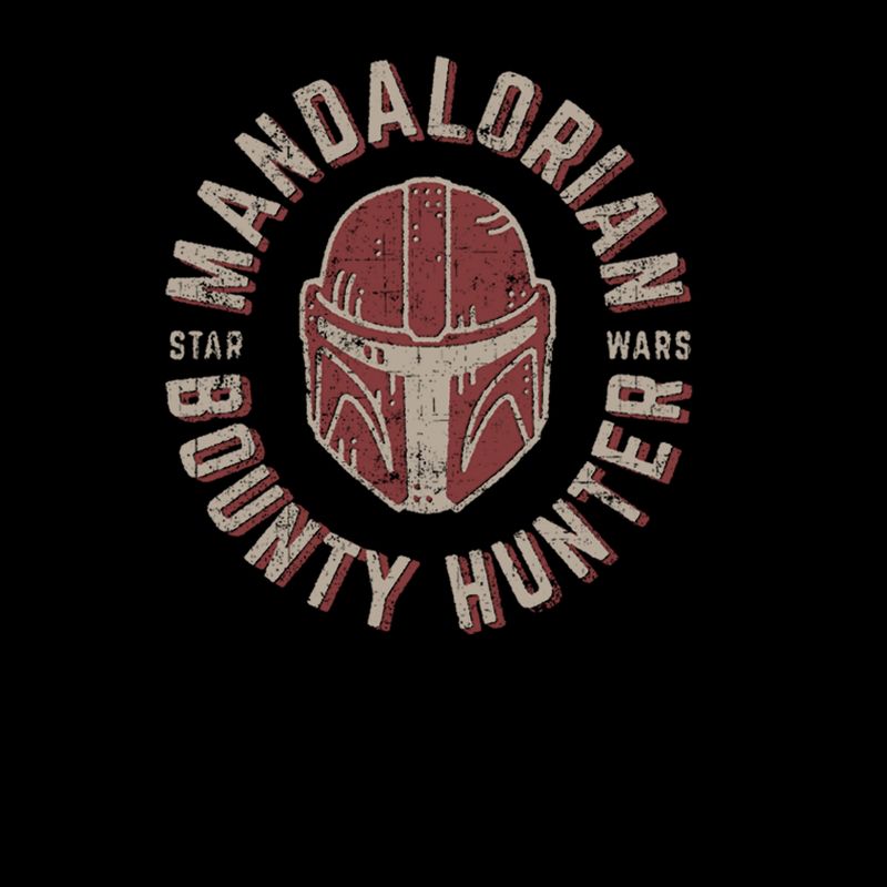 Men's Star Wars The Mandalorian Helmet Stamp Pull Over Hoodie, 2 of 5