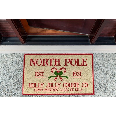 Holly Jolly Cookie Coir Christmas Outdoor Doormat