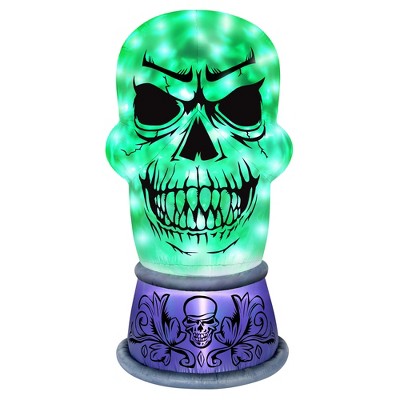 Occasions AIRFLOWZ INFLATABLE SKULL WITH SWIRLING LIGHTS  6FT, 6 ft Tall, White