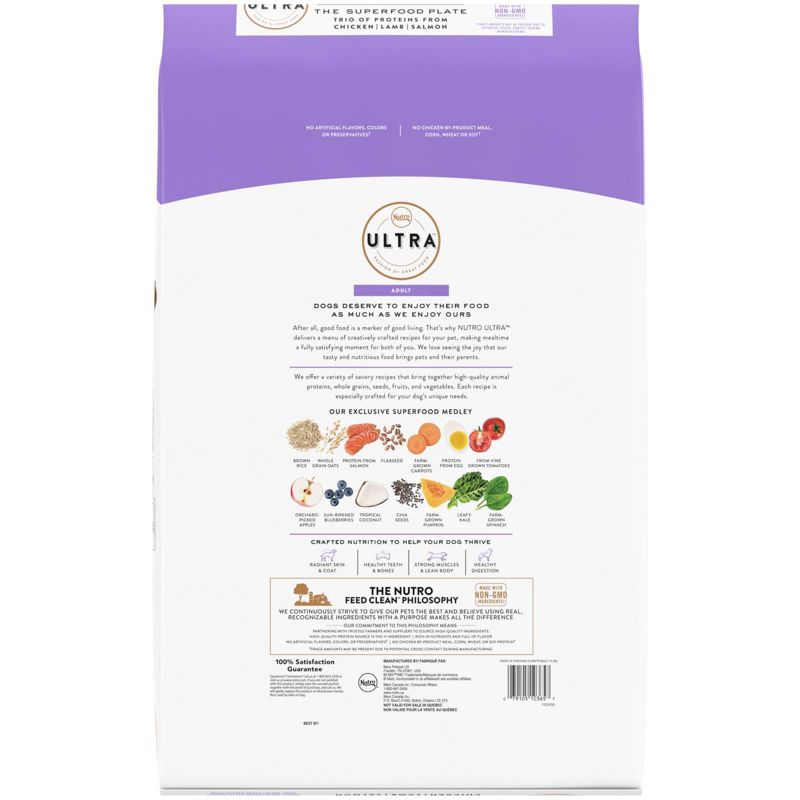 Nutro Ultra Superfood Plate Chicken, Lamb & Salmon Adult Dry Dog Food, 3 of 8