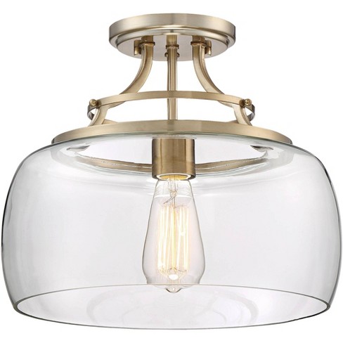 Clear glass deals flush mount light