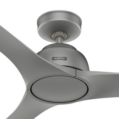 Hunter 52" Gallegos Ceiling Fan Matte Silver Finish - Modern Design for Indoor & Outdoor Spaces, WhisperQuiet Motor, Wet Rated