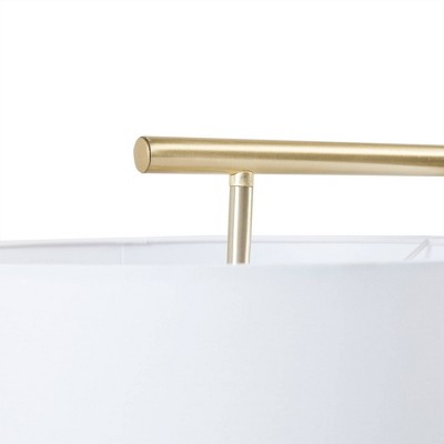 Gold Angular Arched Steel Floor Lamp with Drum Shade