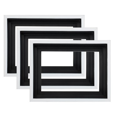 Jerry's Artarama 3/4 Core Floater 3 Pack Frames For Canvas Artwork Display [6x12 - Black/Antique Gold]- Perfect For Home Wall Decor, Bedroom Wall Art, Living Room - Glass And Backing Not Included