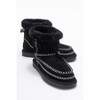 Jorel - Black Genuine Leather Fur-Lined Ankle Boot (Women) | Forever & Always Shoes - 2 of 4
