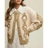 Women's FLOWER DETAIL TUFTED DOT HAND CROCHET CARDIGAN - Listicle - 2 of 4