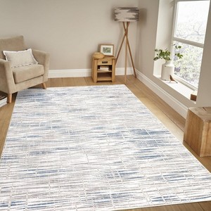 Modern Abstract Line Rug, Washable Non-Slip Low Pile Carpet, No-Shedding Stain-Resistant for Living Room, Bedroom, Dorm, Office - 1 of 4