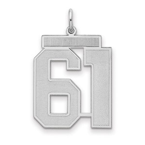 Black Bow Jewelry Sterling Silver, Jersey Collection, Large Number 61 Pendant - 1 of 4