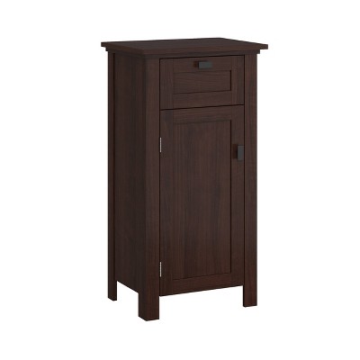 Hayward Single Door Bathroom StorageFloor Cabinet Dark Woodgrain - RiverRidge Home