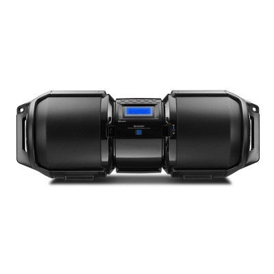 Sharp Portable Bluetooth Boom Box including Bass Boost with X-Bass (Apple and Android Compatible) - Black (GXBT9)