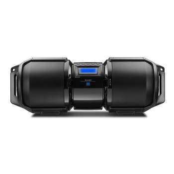 Sharp Portable Bluetooth Boom Box including Bass Boost with X-Bass (Apple and Android Compatible) - Black (GXBT9)