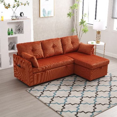 CAVINAS Modular L-Shaped Sofa, Modular 3 Seater Sofa with Reversible Chaise Lounge, Sofa Bed, Sleeper Sofa, Sofa Combination with Storage Seats