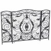 Spassway 3 Panel Metal Fireplace Screen With Decorative Scroll Foldable Fire Spark Guard Cover with Decorative Mesh for Living Room - 4 of 4