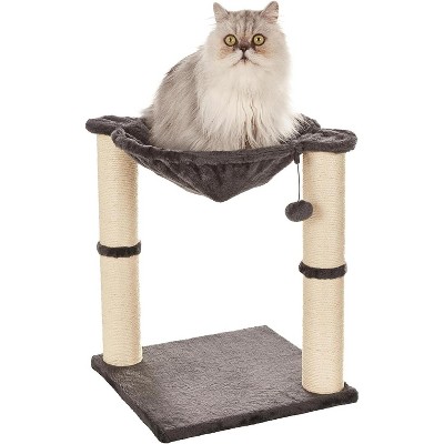 Cat Condo Tower with Hammock Bed and Scratching Post,Durable Sisal Scratch Posts for Indoor Cats