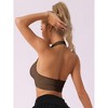 Allegra K Women's Halter Backless Ribbed Sports Bras Workout Fitness - 2 of 4