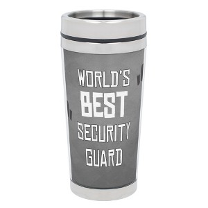 Elanze Designs World's Best Security Guard Grey 16 ounce Stainless Steel Travel Tumbler - 1 of 1