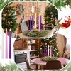 MOEPISY Advent Candle Holder Wreath Set of 5 with 5 Flameless Candles Christmas Advent Berry Champagne Flower Wreath Rings (Classic) - 4 of 4