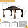 12X16 FT Outdoor Hardtop Gazebo,Gazebo With Galvanized Steel Double Roof Canopy And Curtains,Aluminum Metal Permanent Gazebo-Coolbibila - 4 of 4