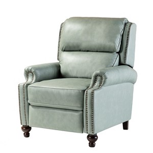 Elisabete Modern Wingback Genuine Leather Recliner with Vintage Nail Head Trim for Living Room and Bedroom  | ARTFUL LIVING DESIGN - 1 of 4