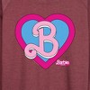 Women's - Barbie - Heart Crest Lightweight French Terry Wide Neck Long Sleeve Shirt - 2 of 4