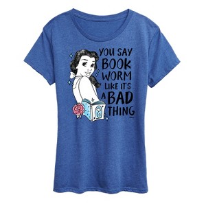 Women's - Disney - Belle Bookworm Isn't Bad Short Sleeve Graphic T-Shirt - 1 of 4