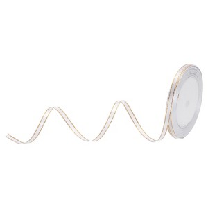 Unique Bargains Double Face Wide Satin Ribbon with Gold Edges for Wedding Bouquet - 1 of 4