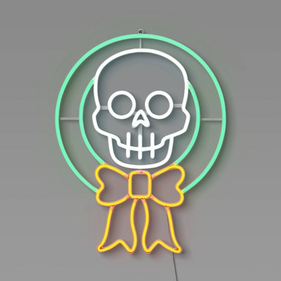 LED Wreath Faux Neon Sign Halloween Novelty Silhouette Lights Orange/White/Green - Hyde and EEK! Boutique™