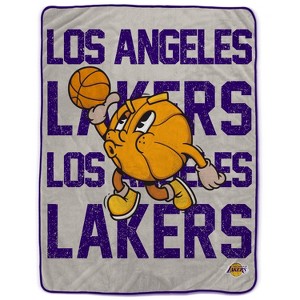 NBA Los Angeles Lakers 60"x80" Cartoon Basketball Ultra Cozy Blanket - 1 of 3