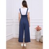 Allegra K Women's High Waist Wide Leg Belted Button Long Overalls Jumpsuit - 4 of 4