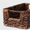 Woven Abaca Media Bin - Brightroom™: Handwoven Rectangle Basket, Lacquered Brown, Shelf Storage, 16"x6.5"x4.75" - 3 of 3