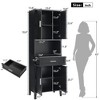 Freestanding Tall Bathroom Cabinet with Drawer, 4 Soft-Close Doors, Adjustable Shelves & Open Storage, White/Black - ModernLuxe - 3 of 4