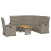 vidaXL Garden Lounge Set Grey PE Rattan Large GARDEN LOUNGE SET Other - 4 of 4