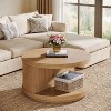 Hommoo 2-Tier Round Coffee Table Light Brown - 2 of 4
