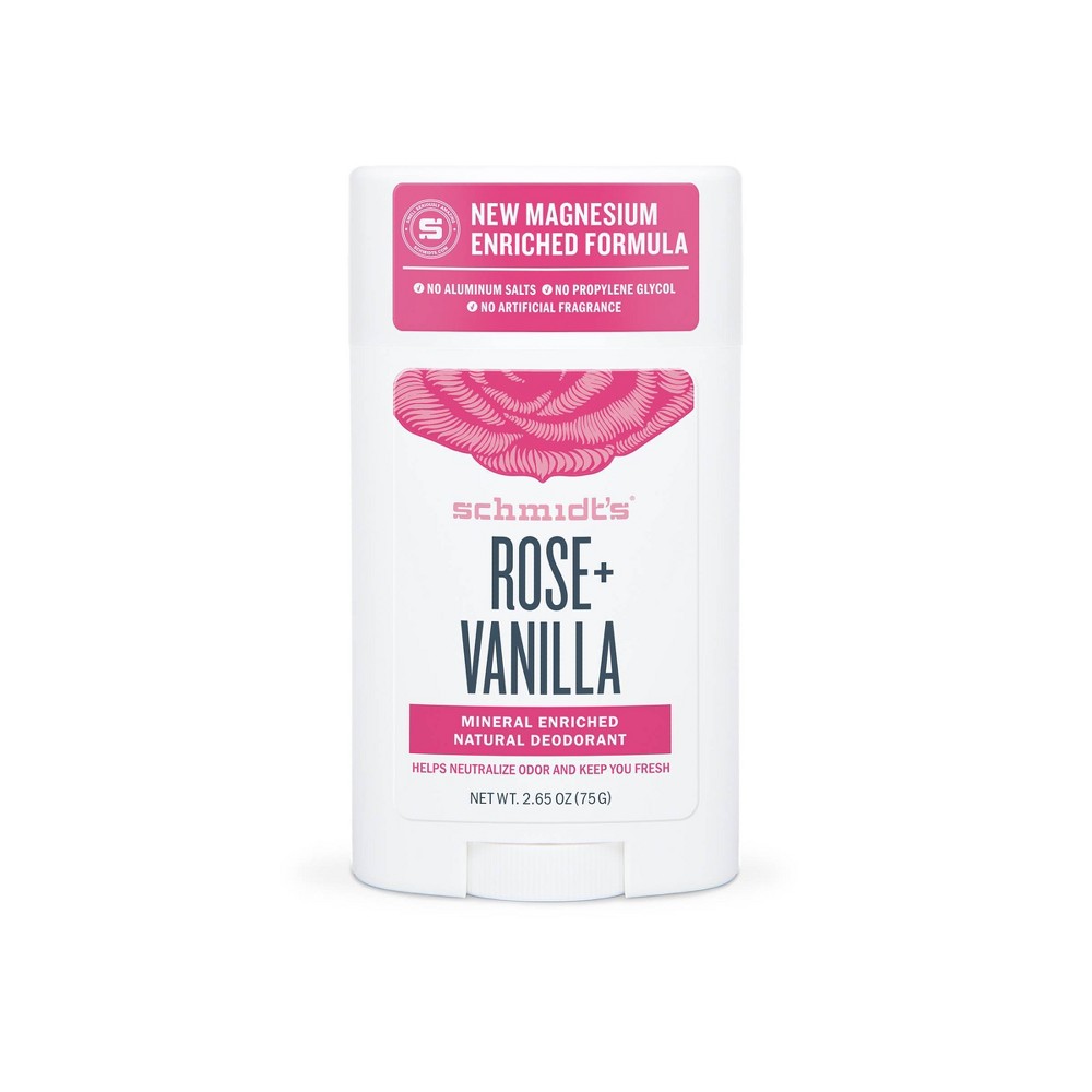 Schmidt's Rose + Vanilla Aluminum-Free Natural Deodorant Stick - 2.65oz