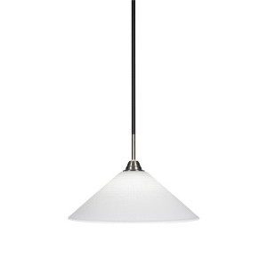 Toltec Lighting Paramount 1 - Light Pendant in  Matte Black/Brushed Nickel with 16" White Matrix Shade - 1 of 1