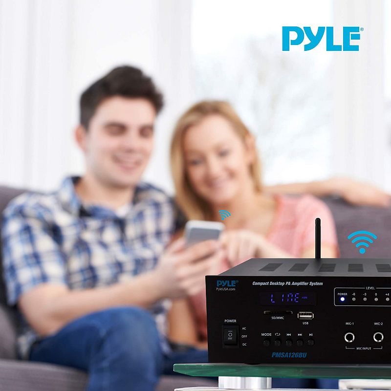 Pyle Bluetooth Compact PA Speaker & Microphone Receiver Address Karaoke Entertainment TV MusicAmplifier System, 2 of 7