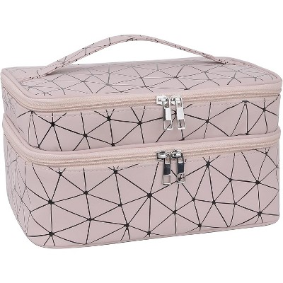 Paaaawaters makeup bag Double-layer cosmetic bag with brush bag and divider
