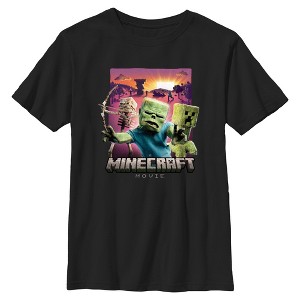 Boy's A Minecraft Movie Creatures Attack T-Shirt - 1 of 4