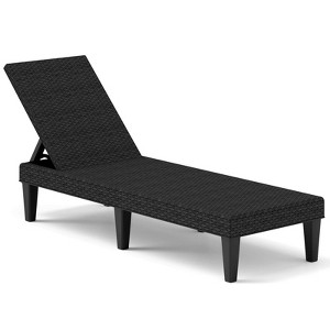 Costway 1/2 PCS Outdoor Chaise Lounger Chair 3-Position Reclining Chair with Waterproof Rattan Brown/Black - 1 of 1
