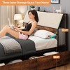 Full Bed Frame with Ergonomic Headboard and Built-in Charging Station, Full Size Bed with Metal Support Slats - 4 of 4