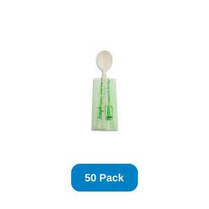 Jaya 6.5" Spoon Individually Wrapped White - Pack of 50 - 1 of 2