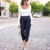 Amaryllis Women's High-Waisted Jogger Pants Elastic Waist Relaxed Fit Casual Chic - 4 of 4