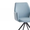 24" Segismunda Accent Chair Light Blue Leather/Black Finish - Acme Furniture: Metal Frame, 60 Day Warranty - 4 of 4