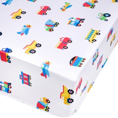 Wildkin Trains, Planes & Trucks Microfiber Fitted Crib Sheet