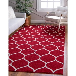 Unique Loom Trellis Frieze Rounded Trellis Indoor Woven Area Rug - 1 of 4