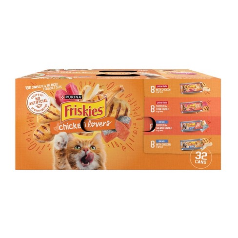 Purina Friskies Prime Filets Shreds With Tuna Chicken Salmon And Seafood Lover Wet Cat Food 5.5oz 32ct Variety Pack Target