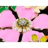 Alilang Gold Tone Multicolor Enamel Floral Statement Necklace with Pearl and Crystal Accents - 4 of 4